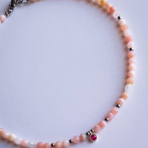 Pink Opal Gemstone Anklet