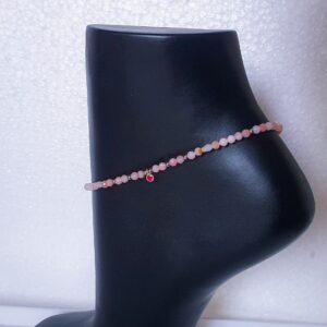 Pink Opal Gemstone Anklet - Image 2