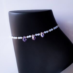Serenity (Blue Lace Agate Gemstone Anklet) - Image 2