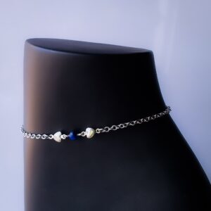 Tiger Eye Solitary Heart Anklet - Image 4