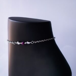 Tiger Eye Solitary Heart Anklet