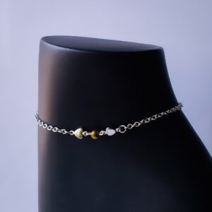 Tiger Eye Solitary Heart Anklet - Image 3