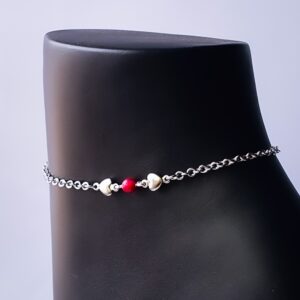 Tiger Eye Solitary Heart Anklet - Image 2