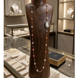 Zuri Coral And Pearls Necklace