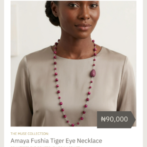 Amaya Fushia Tiger Eye Necklace