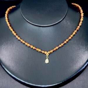 Biodun Orange Garnet Necklace & Earrings