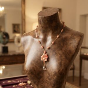 Elara Tulip Peach Coral Necklace & Earrings